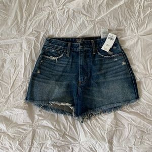 Annie Zip Front High Rise Girlfriend Jean Shorts